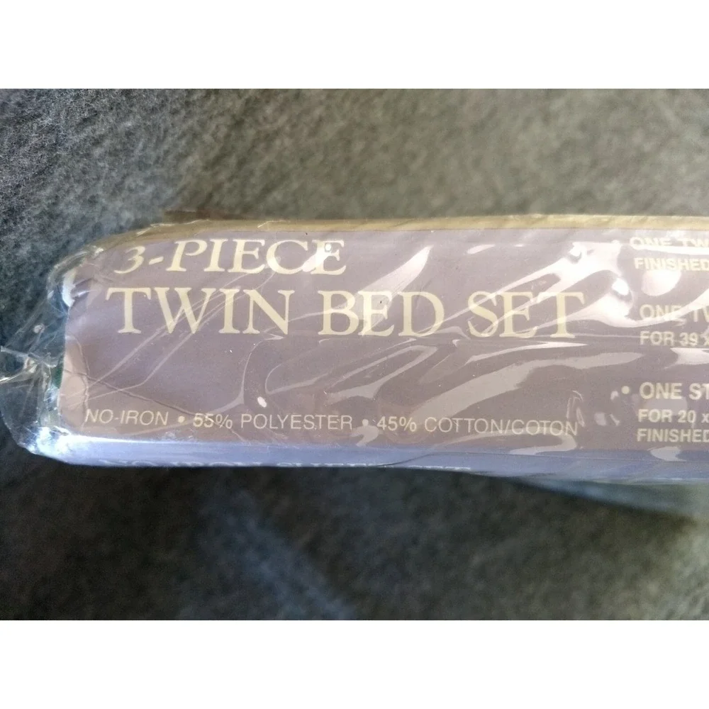Signature Twin Sheet Set 3Pc Hydrangea‎ Floral Blue Purple Green No Iron NEW NOS